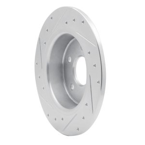 Mazda CX-9 Brake Rotor (1) - Rear Right - R1 Concepts - Drilled & Slotted - Silver - `16-`23